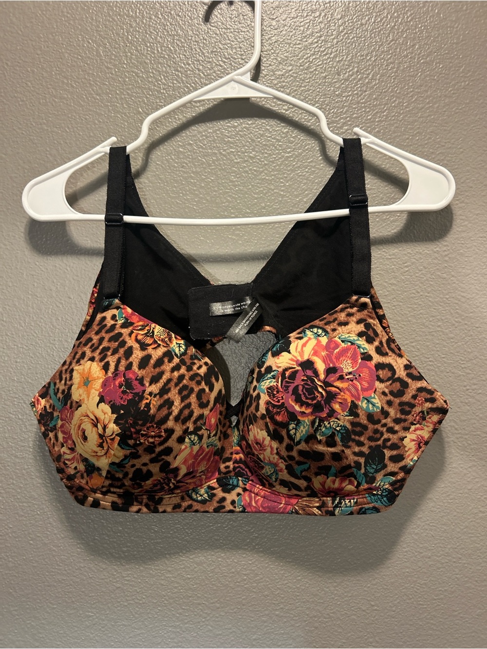 Torrid Dream Wire Free Push Up Bra 44B Leopard Floral 360 Back Smoothing 1460328